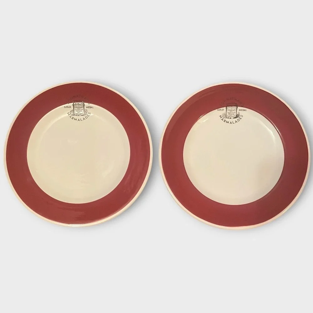 Williams Sonoma Jonathan's Marmalade Plates Set of 2 Dessert Salad Appetizer Red